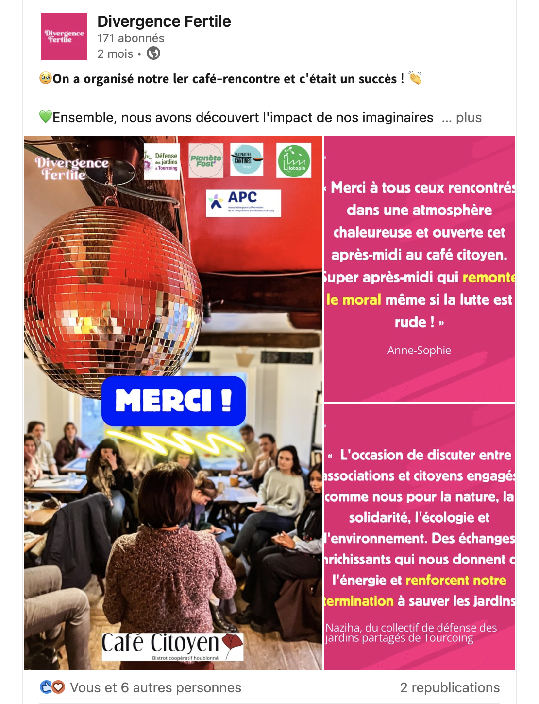 Post LinkedIn Café Citoyen